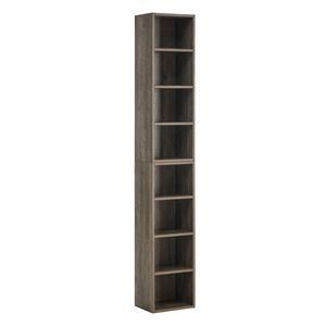 8 Tier Media Tower Rack Adjustable <b>Shelves</b> CD DVD Slim Storage Cabinet <b>Tall</b> <b>Narrow</b> Bookcase Display Bookshelf for Home Office - Product Image 3