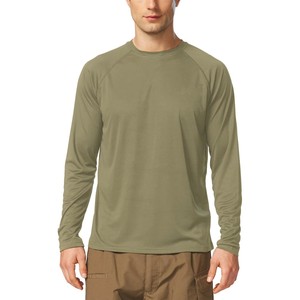 เสื้อรัดรูปแขนยาวสำหรับผู้ชายรุ่นใหม่ปี 2026 สีเขียวมะกอก แห้งเร็ว ผลิตจากโพลีเอสเตอร์ ป้องกันแสงแดด UPF 50+ เหมาะสำหรับกิจกรรมกลางแจ้ง - Product Image 1