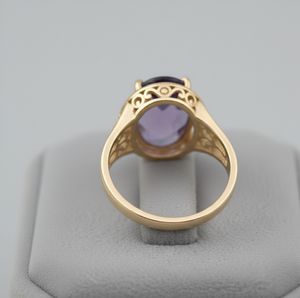 Blue Amethyst Engagement Style <b>Ring</b> Oval Cut, 925 Sterling Silver 18K Gold Plated Anniversary Gift <b>Ring</b> - Product Image 3