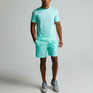 Vêtements de sport pour hommes, ensemble de course à pied à manches courtes, logo personnalisé, 2 pièces, t-shirt à manches courtes et shorts pour hommes, été - Product Image 1
