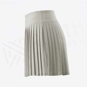 Women Pleated Mini <b>Skirt</b> <b>Elastic</b> <b>Waist</b> Solid Color Breathable Polyester <b>Skirt</b> All Seasons Wear - Product Image 3