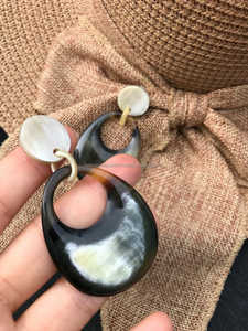 Sustainable Buffalo Horn Stud <b>Earrings</b> Minimalist Natural Design Trendy Women's Fashion Jewelry for Anniversary Occasion FWE - Product Image 6