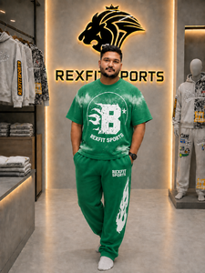 ชุดเสื้อยืดโอเวอร์ไซส์ลายกราฟิกและกางเกงขายาวสำหรับผู้ชาย พิมพ์ลายด้านหน้า สไตล์สตรีทแวร์ ทรงปกติ ใส่สบาย ผลิตจากผ้าฝ้าย 100% สองชิ้น - Product Image 5