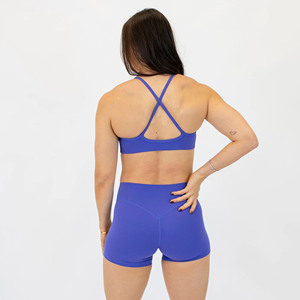 Women <b>Blue</b> Sports <b>Bra</b> And High Waist Biker Shorts Yoga Set Women Seamless Fitness Shorts And Sports <b>Bra</b> Activewear Set Women - Product Image 3