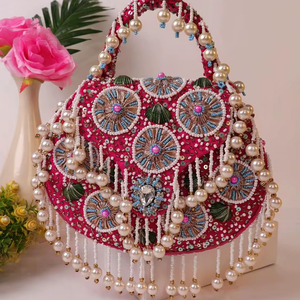 Top Quality Indian Handmade Embroidery Ethnic Wedding <b>Potli</b> <b>Bags</b> Wrist Handbag Coin <b>Potli</b> <b>Bags</b> Wedding Return Gift <b>Bags</b> - Product Image 1