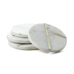 Ensemble de sous-verres en marbre naturel écologique, sous-verres modernes en pierre taillée pour la maison, la cuisine, la table à manger, durables et lavables - Product Image 3