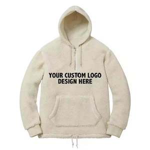 Low Price Winter Hooded Pullover <b>Sherpa</b> Fleece Embroidered Logo Plus Size Breathable & Quick Dry Streetwear Fashion Men's Hoodie - Product Image 3