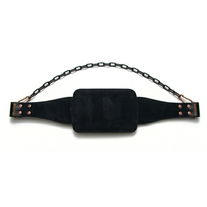 Weightlifting Training Leather Dip Belt Steel Chain Soft Strong Anti-Slip Dip Belts Genuine Leather Adjustable Workout Dip Belt - Product Image 2