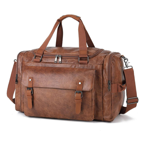 Sac de voyage multifonctionnel sur mesure avec fermeture éclair large, en cuir de luxe durable, de haute qualité, vintage et tactique - Product Image 3