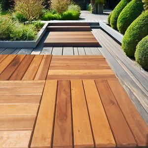 Dalles de terrasse en acacia à emboîtement DIY 300*300mm pour décoration intérieure - extérieure, décoration de jardin, décoration de terrasse, décoration de cour - Product Image 5