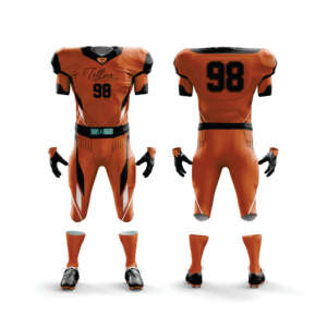 Uniforme de fútbol americano de 100% poliéster de diseño personalizado al por mayor de talla grande con mangas cortas transpirables - Product Image 4