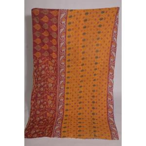 Colcha Kantha Gudri de Algodón con Estampado Floral, Hecha a Mano, Reversible, Vintage, para Cama, Sofá o Sillón - Product Image 2