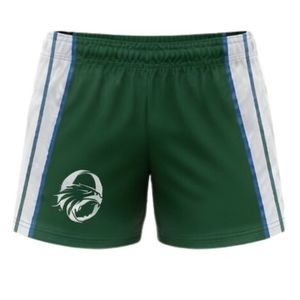 Men Green White Sublimated Netball Jersey Shorts Set Polyester <b>Athletic</b> Team Uniform Side Stripe Panel Sports Wear Training - Product Image 4