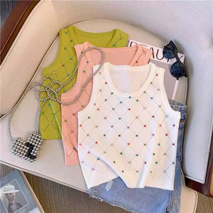 Camiseta Deportiva sin Mangas para Mujer, Tejida, Transpirable, con Tirantes, Estilo Básico, Diseño Dulce - Product Image 5