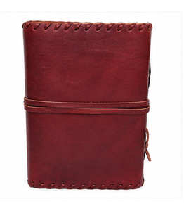 Diario de Cuero Vintage Hecho a Mano, Cuaderno de Cuero Rojo Rústico con Correa Envolvente, Diario Cosido a Mano, Diario de Viaje, Cuaderno de Escritura - Product Image 4