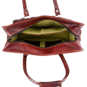 Maletín Bandolera de Cuero Genuino de Cabra Hecho a Mano con Cierre de Cremallera, Estilo Vintage Rock, para Hombre - Product Image 5