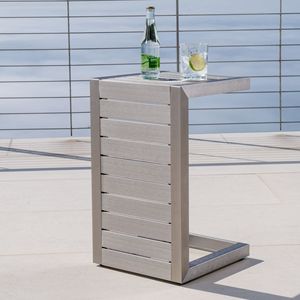 CAPE CORAL Outdoor Aluminum <b>C</b> Shaped <b>Table</b> - Product Image 5