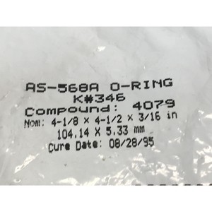 KALREZ AS-568A O-RING K # 346, COMPOUND: 4079 - Équipements et pièces semi-conductrices d'occasion fiables à l'échelle mondiale chez - Product Image 1