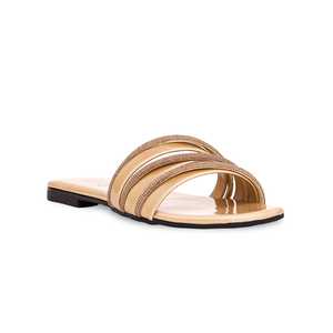 Pantoufles de sport dorées décontractées CL1803 - Product Image 3