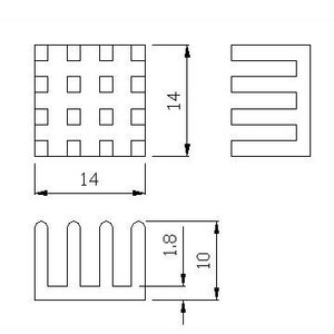 Dissipateur thermique BGA avec dimensions 14x14x06 - Product Image 6