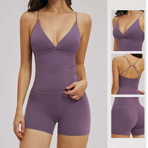 Conjunto Deportivo de Yoga y Running para Mujer, Alta Elasticidad, Logotipo Personalizado, Secado Rápido, Traje de Fitness Transpirable, Shorts de Cintura Alta, Diseño Sólido - Product Image 5