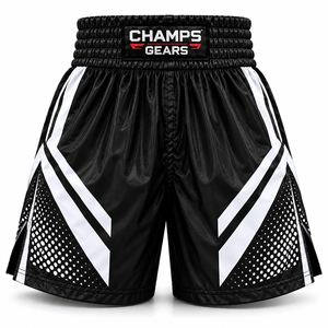 Pantalones Cortos de Boxeo de Satén Personalizados OEM para Hombre con Cintura Elástica Ancha, Pantalones Deportivos Ligeros para Entrenamiento de Boxeo y Ropa Deportiva - Product Image 2