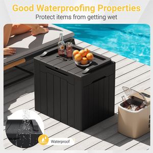 Boîte de rangement étanche résistante aux UV de 31 gallons avec couvercle verrouillable pour meubles de patio, outils de jardin, fournitures de piscine - Product Image 5