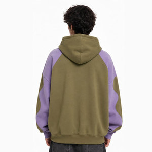 Sweat-shirt à capuche oversize, color block, imprimé en relief, logo cœur brisé, unisexe, en molleton bouclette, pour l'automne - Product Image 5