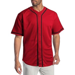 Mens 6 Button Baseball Jersey <b>Game</b> Ready Shirt Front Fastening Athletic Outfit Stadium Inspired Street Fit Team Top - Product Image 6