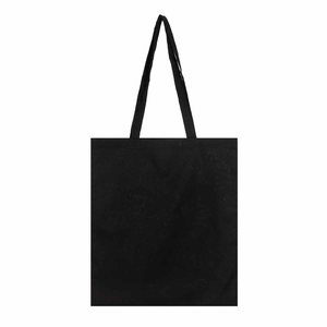 Eco-World Black Canvas Tote <b>Bag</b> PP Webbing Shoulder Handle Zipper Closure Geometric Pattern Fashion Style <b>Medium</b> <b>Size</b> for Daily - Product Image 3