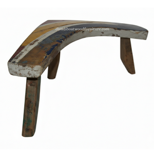 Banc Rudi en bois de bateau récupéré, couleur naturelle, design minimaliste et durable pour intérieur et extérieur - Product Image 4