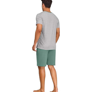 Men's Navy Blue Short Sleeve Eco-Friendly 100% Cotton Sleep Top with Chest Pocket Casual Knitted <b>Pajama</b> Shirt Winter Wear - Product Image 6
