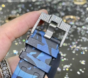 <b>Automatic</b> Luxury Sport Stainless Steel <b>Chronograph</b> Watch Crystal Mechanical Movement Fully Moissanite Bracelet Hip Hop Style - Product Image 6