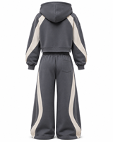 Ensemble de survêtement décontracté pour homme avec sweat à capuche et pantalon, color block, en coton French Terry respirant, coupe oversize, collection automne 2026
