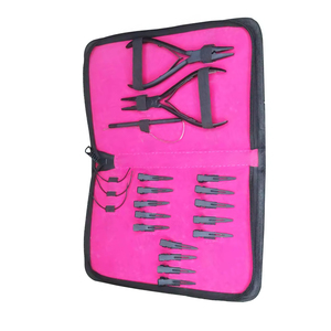Kit d'outils tout-en-un pour extensions capillaires avec ouvre-anneaux micro, pince de fermeture, applicateur de bandes adhésives, enfile-boucles, peigne à queue et fermeture éclair - Product Image 2