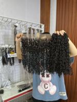 Attention!! cheveux humains bouclés rebondissants à double tirage avec fermeture, cheveux vietnamiens funmi hair Pixel curl vente en gros pour le marché nigérian