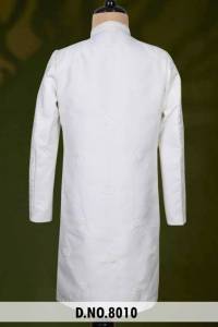 Élégant Sherwani Indo-Occidental en Soie Blanche pour Hommes, Broderie Lourde Unie, Tenue de Marié Royal ou Invité de Mariage - Product Image 2