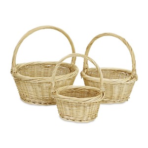 Set of 3 nestable round rattan <b>baskets</b> Handmade Storage <b>Basket</b> Wholesale eco-friendly Made in Viet Nam - Product Image 1