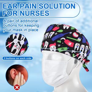 New Design Knitted Cotton Medical Scrub Caps Adjustable Elastic OEM Custom Logo Reusable Unisex Hospital Quick Dry Breathable - Product Image 4