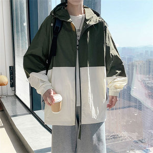 Chaqueta transpirable con capucha para hombre, cortavientos, informal, a la moda, para uso diario, impermeable. - Product Image 5