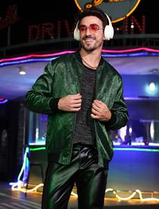 Chaqueta Varsity de Seda Satinada de Alta Calidad, Impermeable, Resistente al Viento, con Cuello Alto, Botones Personalizados, para Hombre, Moda de Invierno - Product Image 3