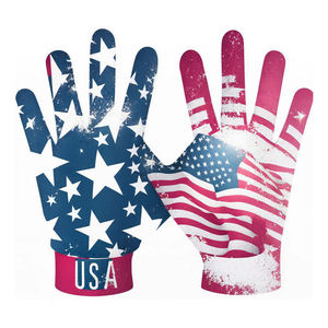 Guantes deportivos con diseño de bandera de EE. UU. para mujer, antideslizantes, de poliéster, con cierre de gancho y bucle, para todas las estaciones - Product Image 3