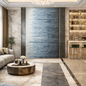 Carreaux muraux Volume Blue Decoe-Hg Cracker 60x120 cm, carrelage intérieur pour salle de bain en porcelaine brillante 600 x 1200 mm, lumières disco - Product Image 5