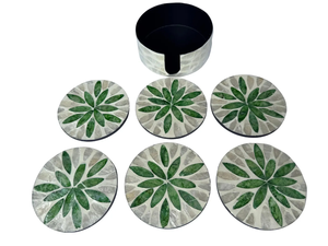 Posavasos de Concha Elegantes y de Lujo en Oferta, Posavasos Pulidos con Incrustaciones de Madreperla para Mesa de Comedor, Juego de Posavasos para Decoración de Bodas - Product Image 2