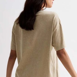 Women's Loose Fit Crew Neck Solid Color T-Shirt 100% Cotton Jersey Casual Style Breathable All Seasons Regular Sleeve - Product Image 5
