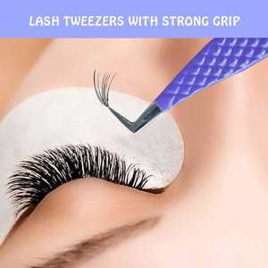 Pinzas para Extensión de Pestañas Antiestáticas, Duraderas, Delgadas, Rectas, de Acero Inoxidable con Punta Serrada, Herramienta de Maquillaje de Alta Calidad - Product Image 4