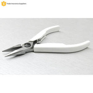 Pince à bec effilé à mâchoires lisses, manche en plastique, acier inoxydable à haute teneur en carbone, outil pour bijoux et électronique ZETOMED PRO DIY - Product Image 1