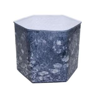 Venta de Macetas Metálicas Hexagonales de Color Gris Mármol para Jardín, Decoración de Interiores y Hogar, Decoración de Jardinería, Venta al por Mayor - Product Image 4