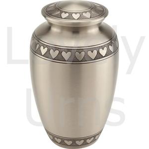 Urne funéraire en métal Band of Hearts pour cendres, urne commémorative pour adultes, souvenir funéraire pour cendres humaines - Product Image 4