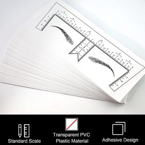 25 autocollants jetables en plastique pour sourcils, règle adhésive pour la positionnement de la forme des sourcils, outil pour le microblading - Product Image 5